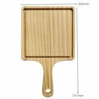 ราคา Macro ถาดพิซซ่า ไม้ยางพารา มีด้ามจับ ขนาด 8 x8 กลม สี่เหลี่ยม B038 (21366564990)