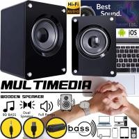 ราคา BEST ลําโพงคอมพิวเตอร์มัลติมีเดีย JT042 เสียงเบสหนัก 3D เสียงสเตอริโอ Hi Fi ลําโพงไม้ USB JiTeng Wooden 3D Hi Fi Speaker Hi Fi Bass Speaker รุ่น JT042 (21564860664)