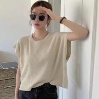 ราคา Lune Graceเสื้อยืดไหมพรมแขนกุดผ้าร่องสีพึ้น เสื้อแขนตัดแนวเกาหลี ใส่ได้ทั้งชายและหญิง รุ่นA123 (22185577767)