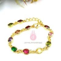 ราคา k387 สร้อยข้อมือนพเก้า งาน CZ แท้ (20892408124)