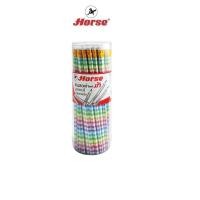 ราคา HORSE ตราม้าดินสอดำ HB ตราม้า ลายสายรุ้ง 1x50 กระป๋อง (3622296425)