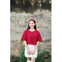 ราคา เฉพาะเสื้อ เสื้อแขนสั้นผูกโบว์ สามารถใส่ได้ทั้ง 2 ด้าน ทั้งด้านหน้า และด้านหลัง (21431954506)