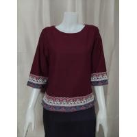 ราคา เสื้อผ้าฝ้ายคอปาดแขนสามส่วน แต่งผ้าทอลาย เสื้อผ้าฝ้ายแขนสามส่วน เสื้อผ้าฝ้ายคอปาด เสื้อผ้าฝ้ายตัวหลวมใส่สบาย (21982339000)