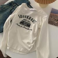 ราคา เสื้อยืดแขนยาวสั้นเก๋ๆสไตล์อเมริกันวินเทจสำหรับผู้หญิงเสื้อยืดเข้ารูปพอดีแดนซ์ฮิปฮอปไม่เหมือนใคร (21622870782)