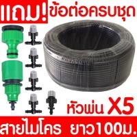 ราคา สายไมโคร 100 เมตร 5 7 มม พร้อมข้อต่อครบชุด ชุดพ่นหมอก ข้อต่อสวมเร็ว หัวต่อก๊อกน้ำ สายยางสปริงเกอร์ ท่อไมโครพีวีซี สายยางพีวีซี Micro PVC สปริงเกอร์ misting (7555808793)