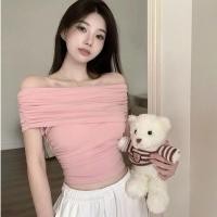 ราคา STR พร้อมส่งจากกทม เสื้อยืดแขนสั้นเซ็กซี่ผู้หญิง เปิดไหล่ข้างเดียว ปาดไหล่จับจีบเสื้อแขนกุด สไตล์ยุโรปและอเมริกา ทรงเข้ารูป (22458813417)