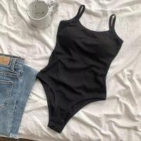 ราคา FY2634 1 ชุดบอดี้สูท มีฟองน้ำ ทรงรัดรูป ผ้าร่อง สายเดี่ยว เว้าหลังแซ่บๆ (22028611272)