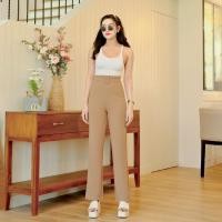 ราคา พร้อมส่ง กางเกงผ้าวูลเวฟหัวเข็มขัดเหลี่ยม ทรงขากระบอกกลาง C11C31C51C71 M5261 (21768031491)