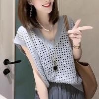 ราคา Lune Graceเสื้อยืดตาข่าย แขนกุด ผ้าไหมพรมยืด ใส่สบาย ฟรีไซส์ สไตล์เกาหลี เสื้อถักตาข่าย เสื้อแฟชั่นผู้หญิง รุ่น19015 (22185117850)