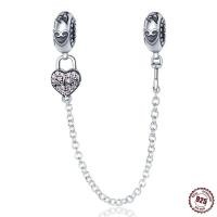 ราคา PANPOKI 32 Style 925 Sterling Silver Silicon Plug Safety Chain Pendant Charms Fit Original Pandora Bracelets Women Jewelry Gifts (21485566294)