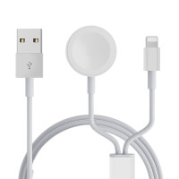 ราคา ที่ชาร์จไร้สาย2in1 ชาร์จแบบไร้สาย Type c USB Lightning แท่นชาร์จไร้สาย ที่ชาร์จเร็ว Wireless Fast Charge สําหรับ iPhone Android iWatch xiaomi Huawei (21625123795)