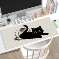ราคา แผ่นรองเมาส์ลายการ์ตูนแมวน่ารักแผ่นรองโต๊ะคอมพิวเตอร์เรียบง่ายขนาดใหญ่สไตล์ญี่ปุ่นขอบล็อคกันลื่น (21948293053)