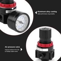 ราคา G1 4 Air Compressor Regulator Valve Pneumatic Regulator Adjustable Air Pressure Compressor Control Valve Gauge with Bracket (22601438444)