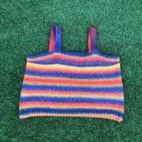 ราคา CF0461 เสื้อไหมพรมสายเดียว สายเดียวไหมพรม สีรุ้ง น่ารัก (8572887785)