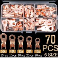 ราคา หางปลาทองแดง แท้ หนา 1กล่อง70ตัว หางปลา ทองแดง หางปลาทองแดงแท้ หางปลาแบตเตอรรี่ หางปลาสายไฟ หางปลาแบต หางปลาต่อสายไฟ หางปลพ่วงแบต ขั้วต่อทองแดง สายทองแดง (22536362836)