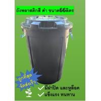 ราคา ถังพลาสติกสีดำ พร้อมฝาปิด หูล็อค ขนาด 20 GL ถังน้ำพลาสติกมีฝา ถังแกลลอน 66ลิตร (20724799372)