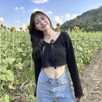 ราคา Aurora fasion thai พร้อมส่ง เสื้อไหมพรม แขนยาว แจ็คเก็ตคาร์ดิแกนกันแดด ดีเทลผูกเชือกตรงหน้าอกน่ารักมาก สีขาวดำ 7650 ผู้หญิง Clothing (22277008368)