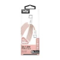 ราคา มีประกัน 1 ปี สายชาร์จ Why PD 60W 1 5M Type C ชาร์จไว for iPhone iPad ไอโฟน Macbook แมค แอนดรอย ซัมซุง (22115264451)