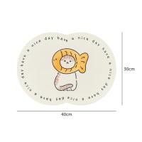 ราคา แผ่นรองจาน หนัง PU กันน้ํา แผ่นรองแก้ว ที่รองจาน ที่รองแก้ว กันน้ํามัน หนังPU ลายการ์ตูนน้องแมว ทนความร้อน (22542483325)