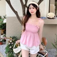 ราคา สายเดี่ยวผูกไหล่ ผูกโบว์ เสื้อสายเดี่ยว มีไซค์ปกติและไซค์สาวอวบ เสื้อสายเดี่ยวสายสม็อค แต่งขอบบัว เชือกปรับได้ สีสดใส่ (22038282511)