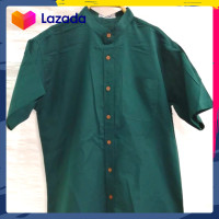 ราคา เสื้อเชิ้ตคอจีนแขนสั้น สีเขียวหัวเป็ด ผ้าอ๊อกฟอร์ด (19728086520)