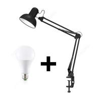 ราคา โคมไฟตั้งโต๊ะแบบหนีบ โคมไฟตั้งโต๊ะ โคมไฟอ่านสือ LED ขั้วหลอดไฟ E27 โคมไฟอ่านหนังสือ table lamp โคมไฟแบบหนีบ ปรับระดับได้รอบทิศทาง (21604864366)