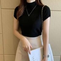 ราคา พร้อมส่ง เสื้อครอปcrop top เสื้อคอเต่าแขนสั้นแบบใหม่ที่เข้าได้กับเสื้อผ้าฤดูร้อน กระชับเอวให้ดูบางเบาและเซ็กซี่สีพื้น เสื้อยืดผญสวยๆ ใส่สบาย มี4สี แฟชั่นผู้หญิง (21789138822)