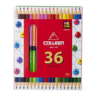 ราคา สีไม้คอลลีน Colleen สีไม้ ดินสอสี ดินสอสีไม้ รุ่น 2 หัว 12 สี 34 สี 36 สี 48 สี เเละ 60 สี (18690516868)