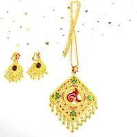 ราคา March jewelry เครื่องประดับชุดไทย ต่างหูหนีบ สร้อยคอทองคำ ใหม่ (17106216049)