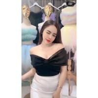 ราคา N13เสื้อปาดไหล่โบว์ผ้าวิ้งๆ (21198356926)