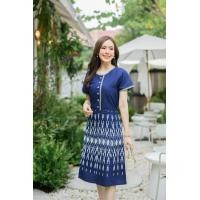 ราคา ชุดผ้าฝ้ายชุดเดรสใส่ทำงานผ้าฝ้ายพิมพ์ลายผ้าฝ้ายเชียงใหม่สวยๆ (22230103436)