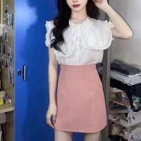 ราคา SODSAI พร้อมส่ง กระโปรงสั้น ทรงเอ เอวสูง ผ้าฮานาโกะ สุดน่ารัก (21392501666)
