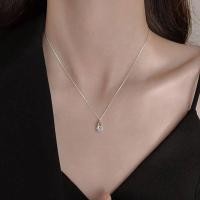 ราคา สร้อยคอเงินรูปหยดน้ำเพชร Diamond water drop Necklace สร้อยคอเงิน S925 Silver Necklace Korean Necklace สร้อยคอสไตล์เกาหลี (22043343407)