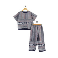 ราคา ชุดเซ็ทคอกลมกางเกงขายาว เสื้อแขนสั้น กางเกงขายาวเอวยางยืด (22255807324)