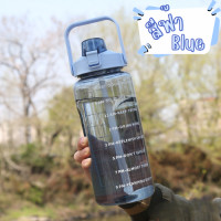 ราคา พร้อมส่งครบสี กระบอกน้ำ 2 ลิตร มีสเกล บอกปริมาณน้ำ พลาสติก PC อย่างดี พกพาสะดวก สไตส์สปอร์ต (21718026826)