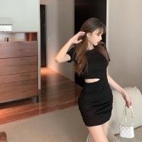 ราคา เดรสมินิทรงเอแต่งเว้าเอวเซ็กซี่ เดรสผู้หญิงเว้าเอวข้างเดียว เดรสกระโปรงสั้นแขนสั้นคอกลมสวยๆราคาดีงาม (12678497978)