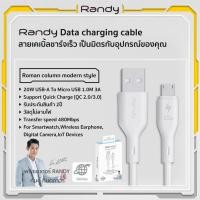 ราคา รับประกัน 24 เดือน RANDY Micro เป็น Usb สายข้อมูล สายชาร์จเร็ว USB 3A 1M 2M วัสดุทนไฟ การชาร์จรวดเร็วและปลอดภัย (22047052198)