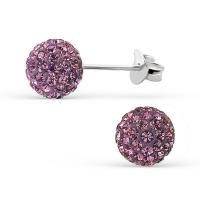 ราคา Silver Thai ต่างหูเงินแท้ 925 ดิสโก้บอล คริสตัลอเมทิสต์ 925 Sterling Silver Disco Ball Earrings Amethyst Crystal ใส่แล้วไม่แพ้ ไม่ชุบเงิน พร้อมส่ง (10072646212)