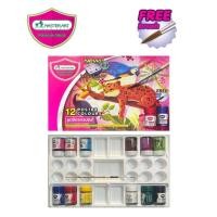 ราคา Master Art มาสเตอร์ อาร์ต สีโปสเตอร์ จิตรกรน้อย แบบ ชุด 6 สี และ ชุด 12 สี แถมฟรี พู่กัน เบอร์ 6 (22337149399)