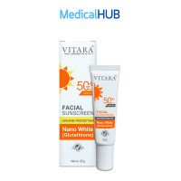 ราคา Vitara Facial Sunscreen SPF50 PA ไวทาร่า ครีมกันแดด ผสม กลูตาไธโอน สำหรับผู้ที่มีปัญหาฝ้า ขนาด 20 กรัม 07632 (1011814693)