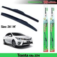 ราคา ที่ปัดน้ำฝน ใบปัดน้ำฝน ซิลิโคน ตรงรุ่น Toyota Altis 2014 2020 ไซส์ 26 14 ยี่ห้อ Diamond กล่องเขียว (22199691744)