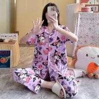 ราคา ส่งเร็วพิเศษ Alinda shop มาใหม่ ชุดนอน เสื้อแขนสั้น กางเกงขายาว คอตตอนผสมการ์ตูน ขนาดใหญ่ ผ้านิ่มมาก กระดุมหน้าคอปก อก42 ฟรีไซส์ DC (22448948886)