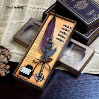 ราคา QIAN TI ZI ชุดปากกาขนนก Back2life พร้อมปลายปากกา5อันสำหรับปากกาจุ่มพังก์แฟชั่นใหม่วันเกิดย้อนยุคของขวัญเล็กๆไดอารี่ปากกาสำหรับโรงเรียนสำนักงาน (22278810742)