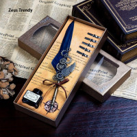 ราคา QIAN TI ZI ชุดปากกาขนนก Back2life พร้อมปลายปากกา5อันสำหรับปากกาจุ่มพังก์แฟชั่นใหม่วันเกิดย้อนยุคของขวัญเล็กๆไดอารี่ปากกาสำหรับโรงเรียนสำนักงาน (22278810744)