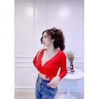 ราคา ไหมพรมแขนยาว เสื้อครอไหมพรมแขนยาว เสื้อครอปพันเอวผูกโบว์ (15311972626)