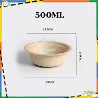 ราคา ถ้วยกระดาษ ชามอาหาร ย่อยสลายได้ ชามกระดาษ ชามใช้แล้วทิ้ง ชามข้าว ชามไบโอชานอ้อย เข้าไมโครเวฟได้ 350 500 850มล 50ชิ้น (22208114839)