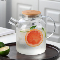 ราคา ขวดน้ำแก้ว Utah054 1800ml ตู้เย็นพร้อมฝาครอบกรองบริการเครื่องดื่มทนความร้อนไม้ใช้สำหรับกาแฟและชา (21866011365)