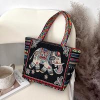ราคา Annabels กระเป๋าถือลายสัตว์สไตล์ชนเผ่ากระเป๋าถือผู้หญิงปักลายช้างนกฮูกกระเป๋าสะพายไหล่ผ้าใบ (22307939437)