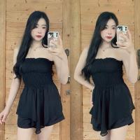 ราคา ชุดเดรสเกาะอก ทรงหางปลา ผ้าชีฟอง เดรสออกงานใส่เที่ยว ราคาถูก (21807661923)