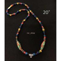 ราคา สร้อยคอลูกปัดโบราณ ลูกปัดหินสี ตกแต่งด้วยหินเนปาล 18 (22584113674)